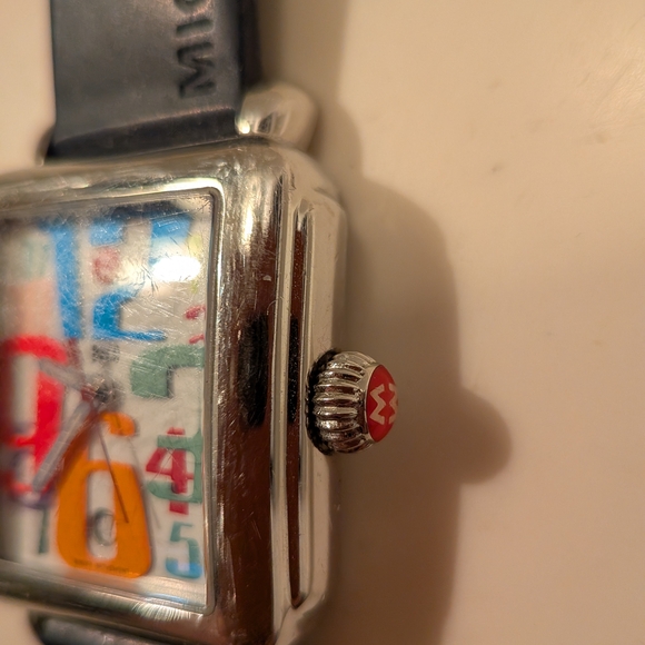 MICHELE Deco Carousel Vintage Women's Watch | Silver Case 16mm Silicone Strap - Picture 3 of 6